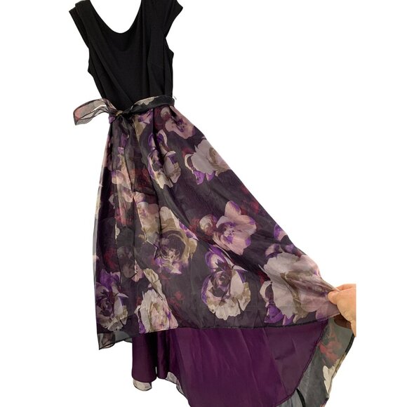 New Ignite Evenings Floral High-Low Organza Dress Cap Sleeve Size 14 8714 - Picture 1 of 8